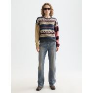 Picture of SCOTCH&SODA WOMEN'S BLOCKED FAIR ISLE PULLOVER IN CHARCOAL FAIR ISLE 7