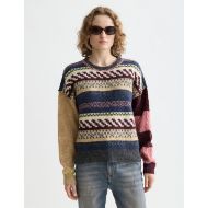 Picture of SCOTCH&SODA WOMEN'S BLOCKED FAIR ISLE PULLOVER IN CHARCOAL FAIR ISLE 4