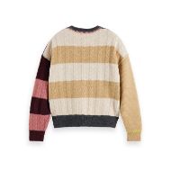 Picture of SCOTCH&SODA WOMEN'S BLOCKED FAIR ISLE PULLOVER IN CHARCOAL FAIR ISLE 2