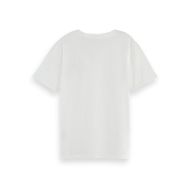 Picture of SCOTCH&SODA WOMEN'S SLUB CHEST ARTWORK T-SHIRT IN BRIGHT WHITE 2