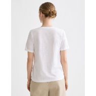 Picture of SCOTCH&SODA WOMEN'S SLUB CHEST ARTWORK T-SHIRT IN BRIGHT WHITE 5