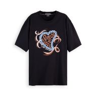 Picture of SCOTCH&SODA WOMEN'S ARTWORK LOOSE FIT T-SHIRT IN METEORITE 1