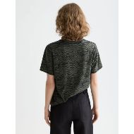 Picture of SCOTCH&SODA WOMEN'S ALL OVER PRINT REGULAR FIT T-SHIRT IN IKAT FEATHER THYME 5