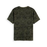 Picture of SCOTCH&SODA WOMEN'S ALL OVER PRINT REGULAR FIT T-SHIRT IN IKAT FEATHER THYME 2