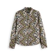 Picture of SCOTCH&SODA WOMEN'S PRINTED RELAXED FIT SHIRT IN MOUNTAIN PATCHWORK 1