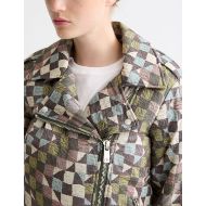 Picture of SCOTCH&SODA WOMEN'S QUILTED BIKER JACKET IN MOUNTAINS PATCHWORK 7