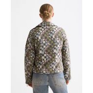 Picture of SCOTCH&SODA WOMEN'S QUILTED BIKER JACKET IN MOUNTAINS PATCHWORK 6