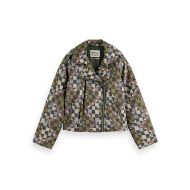 Picture of SCOTCH&SODA WOMEN'S QUILTED BIKER JACKET IN MOUNTAINS PATCHWORK 1
