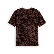 Picture of SCOTCH&SODA WOMEN'S FLOCK ARTWORK REGULAR FIT T-SHIRT IN PEACE LEOPARD 2