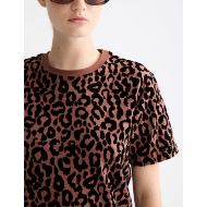Picture of SCOTCH&SODA WOMEN'S FLOCK ARTWORK REGULAR FIT T-SHIRT IN PEACE LEOPARD 6