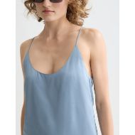 Picture of SCOTCH&SODA WOMEN'S SINGLET WOVEN FRONT JERSEY BACK TANK IN FADED DENIM 6