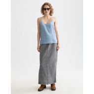 Picture of SCOTCH&SODA WOMEN'S SINGLET WOVEN FRONT JERSEY BACK TANK IN FADED DENIM 7