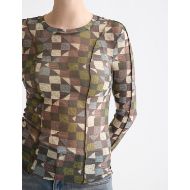 Picture of SCOTCH&SODA WOMEN'S ALL OVER PRINTED MESH LONG SLEEVE T-SHIRT IN MOUNTAIN PATCHWORK 6