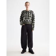 Picture of SCOTCH&SODA WOMEN'S FUZZY JACQUARD PULLOVER IN THYME 7