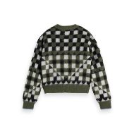 Picture of SCOTCH&SODA WOMEN'S FUZZY JACQUARD PULLOVER IN THYME 2