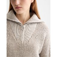 Picture of SCOTCH&SODA WOMEN'S HALF ZIP PULLOVER IN TANNIN MELANGE 6