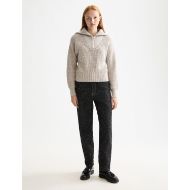 Picture of SCOTCH&SODA WOMEN'S HALF ZIP PULLOVER IN TANNIN MELANGE 7