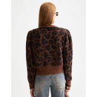 Picture of SCOTCH&SODA WOMEN'S FUZZY JACQUARD CARDIGAN IN PEACE LEOPARD 5