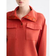 Picture of SCOTCH&SODA WOMEN'S TENCEL UTILITY SWEATSHIRT IN RED 6