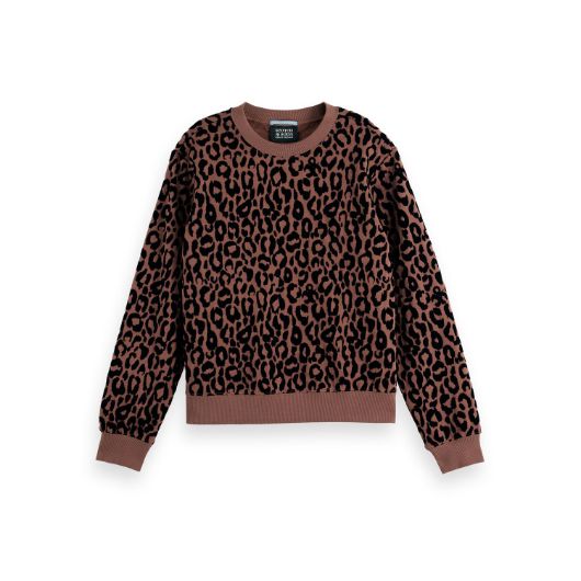 Показвай детайлите за SCOTCH&SODA WOMEN'S FLOCK ARTWORK REGULAR SWEATSHIRT IN PEACE LEOPARD 1 - FanPoint Снимка на SCOTCH&SODA WOMEN'S FLOCK ARTWORK REGULAR SWEATSHIRT IN PEACE LEOPARD 1