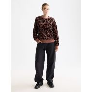 Picture of SCOTCH&SODA WOMEN'S FLOCK ARTWORK REGULAR SWEATSHIRT IN PEACE LEOPARD 7