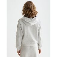 Picture of SCOTCH&SODA WOMEN'S ZIP THROUGH INTERLOCK HOODIE IN LIGHT GREY MELANGE 5