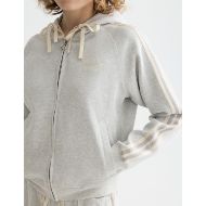 Picture of SCOTCH&SODA WOMEN'S ZIP THROUGH INTERLOCK HOODIE IN LIGHT GREY MELANGE 6