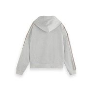 Picture of SCOTCH&SODA WOMEN'S ZIP THROUGH INTERLOCK HOODIE IN LIGHT GREY MELANGE 2