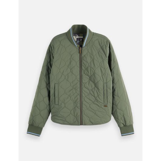 Показвай детайлите за SCOTCH&SODA WOMEN'S REVERSIBLE QUILTED BOMBER IN THYME 1 - FanPoint Снимка на SCOTCH&SODA WOMEN'S REVERSIBLE QUILTED BOMBER IN THYME 1