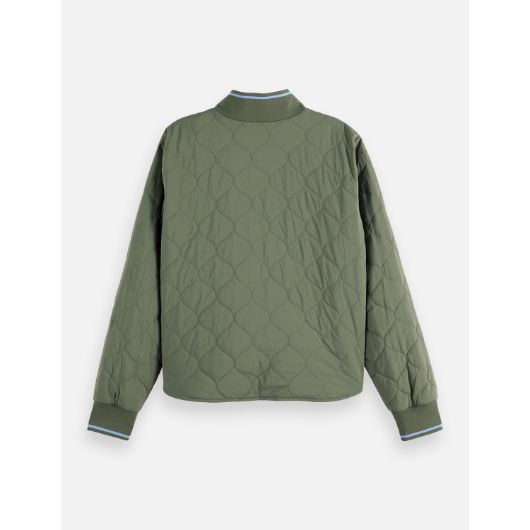 Показвай детайлите за SCOTCH&SODA WOMEN'S REVERSIBLE QUILTED BOMBER IN THYME 2 - FanPoint Снимка на SCOTCH&SODA WOMEN'S REVERSIBLE QUILTED BOMBER IN THYME 2