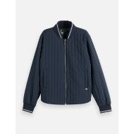 Picture of SCOTCH&SODA WOMEN'S REVERSIBLE QUILTED BOMBER IN SKY CAPTAIN 1