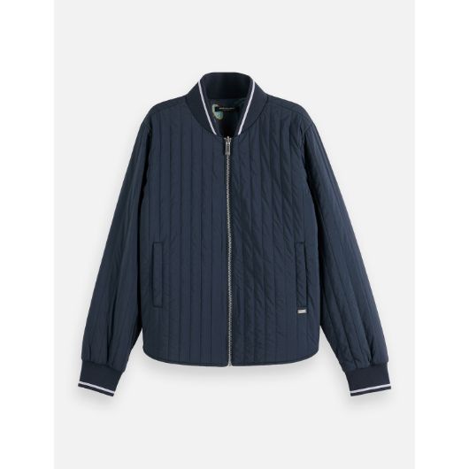 Показвай детайлите за SCOTCH&SODA WOMEN'S REVERSIBLE QUILTED BOMBER IN SKY CAPTAIN 1 - FanPoint Снимка на SCOTCH&SODA WOMEN'S REVERSIBLE QUILTED BOMBER IN SKY CAPTAIN 1