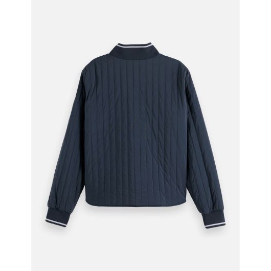 Показвай детайлите за SCOTCH&SODA WOMEN'S REVERSIBLE QUILTED BOMBER IN SKY CAPTAIN 2 - FanPoint Снимка на SCOTCH&SODA WOMEN'S REVERSIBLE QUILTED BOMBER IN SKY CAPTAIN 2