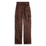Picture of SCOTCH&SODA WOMEN'S FAYE HIGH-RISE TAPERED LEG SATIN CARGO PANT IN PEACE LEOPARD 2