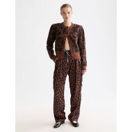 Picture of SCOTCH&SODA WOMEN'S FAYE HIGH-RISE TAPERED LEG SATIN CARGO PANT IN PEACE LEOPARD 7