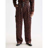 Picture of SCOTCH&SODA WOMEN'S FAYE HIGH-RISE TAPERED LEG SATIN CARGO PANT IN PEACE LEOPARD 4