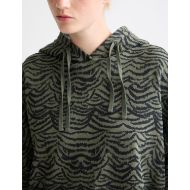 Picture of SCOTCH&SODA WOMEN'S ALL OVER PRINTED HOODIE IN IKAT FEATHER THYME 6