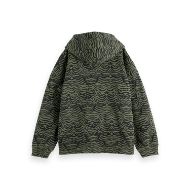 Picture of SCOTCH&SODA WOMEN'S ALL OVER PRINTED HOODIE IN IKAT FEATHER THYME 2