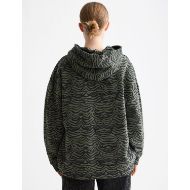 Picture of SCOTCH&SODA WOMEN'S ALL OVER PRINTED HOODIE IN IKAT FEATHER THYME 5