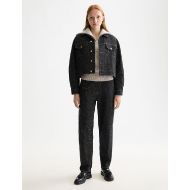 Снимка на SCOTCH&SODA WOMEN'S BLACK DENIM TEXTURED OVERSIZED JACKET - BLACK SNOW 7