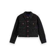 Снимка на SCOTCH&SODA WOMEN'S BLACK DENIM TEXTURED OVERSIZED JACKET - BLACK SNOW 1