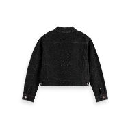 Снимка на SCOTCH&SODA WOMEN'S BLACK DENIM TEXTURED OVERSIZED JACKET - BLACK SNOW 2