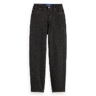 Picture of SCOTCH&SODA WOMEN'S THE TIDE BALLOON JEANS - BLACK SNOW 1