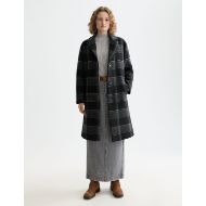 Picture of SCOTCH&SODA WOMEN'S RELAXED SINGLE BREASTED WOOL COAT IN METEORITE CHECK 7