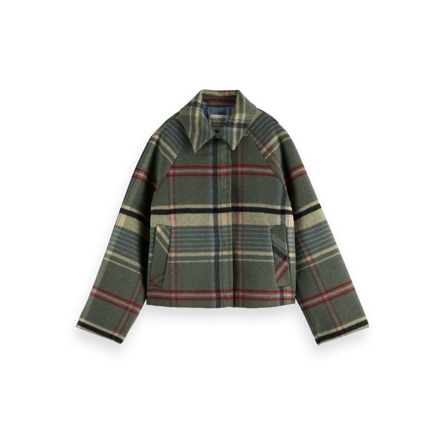 Picture of SCOTCH&SODA WOMEN'S BOXY SHIRT JACKET IN THYME CHECK