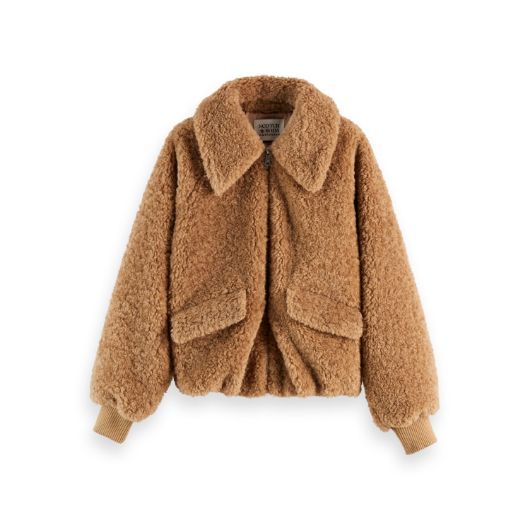 Показвай детайлите за SCOTCH&SODA WOMEN'S TEDDY BOMBER IN TANNIN 1 - FanPoint Снимка на SCOTCH&SODA WOMEN'S TEDDY BOMBER IN TANNIN 1