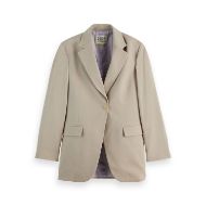 Picture of SCOTCH&SODA WOMEN'S GABARDINE SINGLE BREASTED BLAZER IN PLAZA TAUPE 1