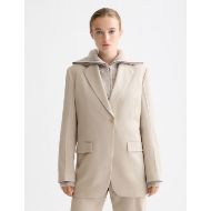 Picture of SCOTCH&SODA WOMEN'S GABARDINE SINGLE BREASTED BLAZER IN PLAZA TAUPE 4