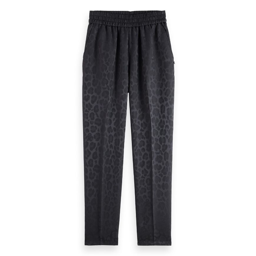 Picture of SCOTCH&SODA WOMEN'S MAIA - MID RISE TAPERED LEG JACQUARD PANT IN METEORITE