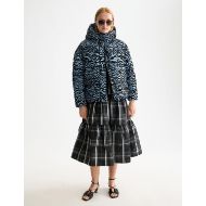 Picture of SCOTCH&SODA WOMEN'S HOODED PUFFER IN IKAT FEATHER BLUE 7